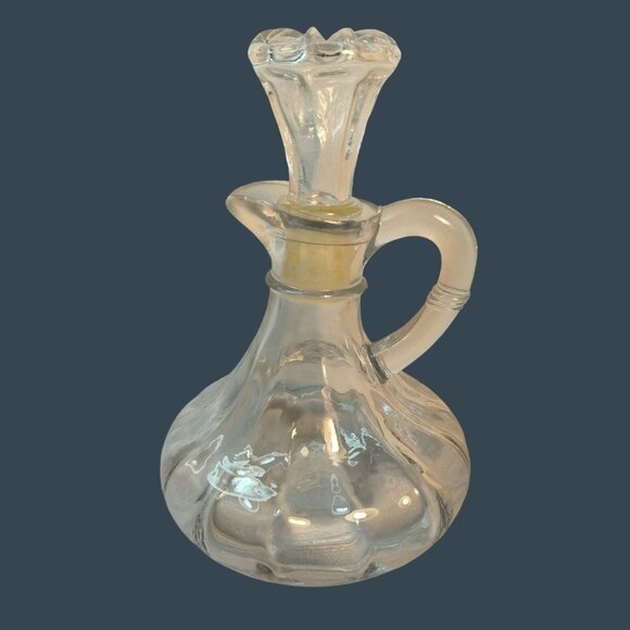 Anchor Hocking Glass Oil Vinegar Cruet Set Cut Glass Stoppers Clear - Picture 11 of 16